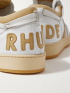 RHUDE - Rhecess Distressed Leather Sneakers - Yellow - 9