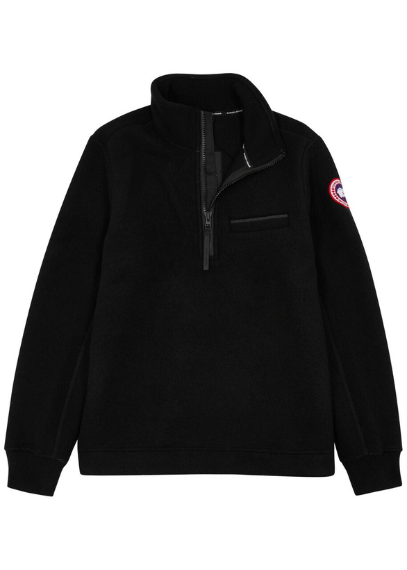 Photo: Canada Goose Lawson Half-zip Wool-blend Fleece Sweatshirt Black