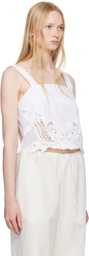 rag & bone White Clem Lace-Trim Poplin Tank Top