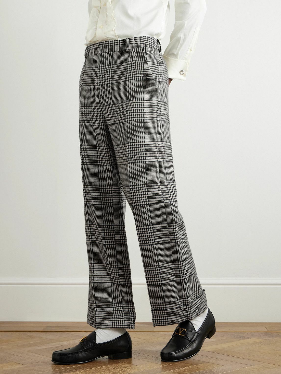 Valentino Garavani - Straight-Leg Prince of Wales Checked Wool Suit Trousers - Gray