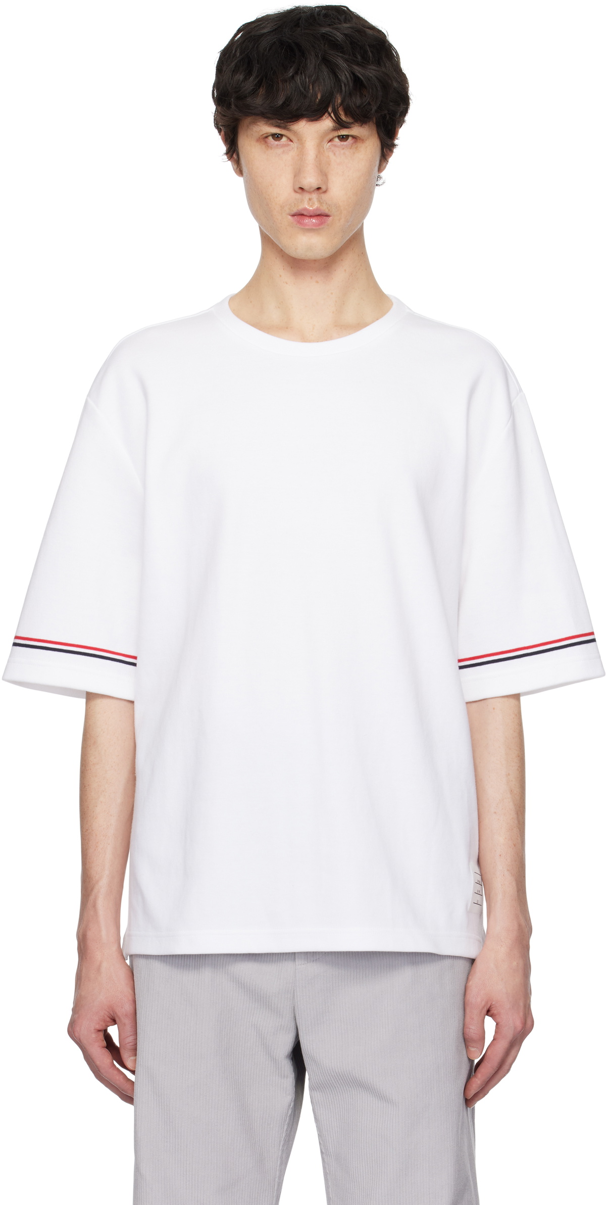 Thom Browne White Cotton Rugby Short Sleeve T-shirt Thom Browne