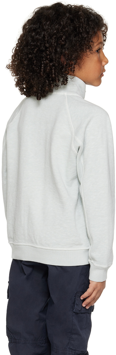 Stone Island Junior Kids Gray Half-Zip Sweatshirt