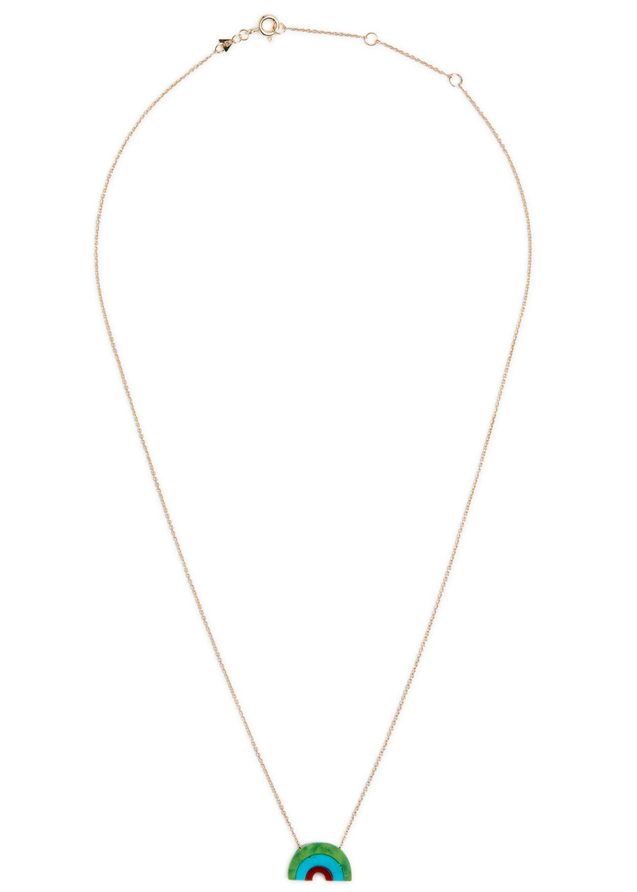 Aliita Arcoiris Turquoise 9kt Gold Rainbow Necklace - Multicoloured 1 - One Size