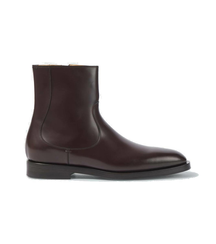 Photo: Brunello Cucinelli Polished leather ankle boots