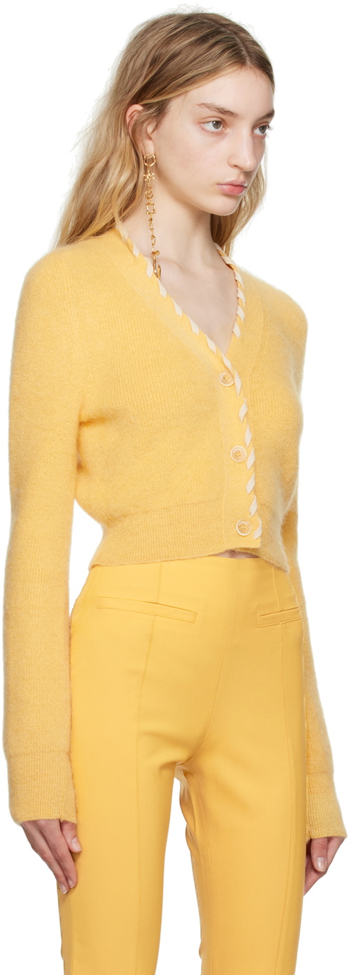 Jacquemus Yellow Le Raphia 'Le Cardigan Lazo' Cardigan