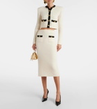 Alessandra Rich Alpaca and wool-blend midi skirt