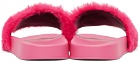 Versace Pink Fleece 'La Medusa' Slides
