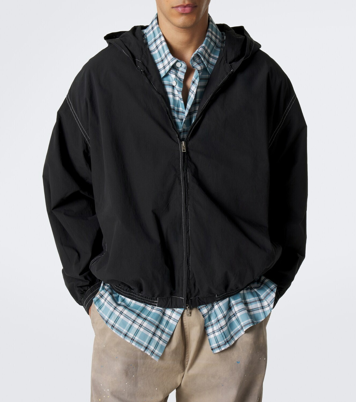 Acne Studios Logo hooded cotton poplin jacket