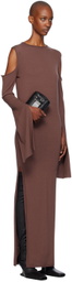 Rick Owens Brown Porterville Cape Sleeve Maxi Dress