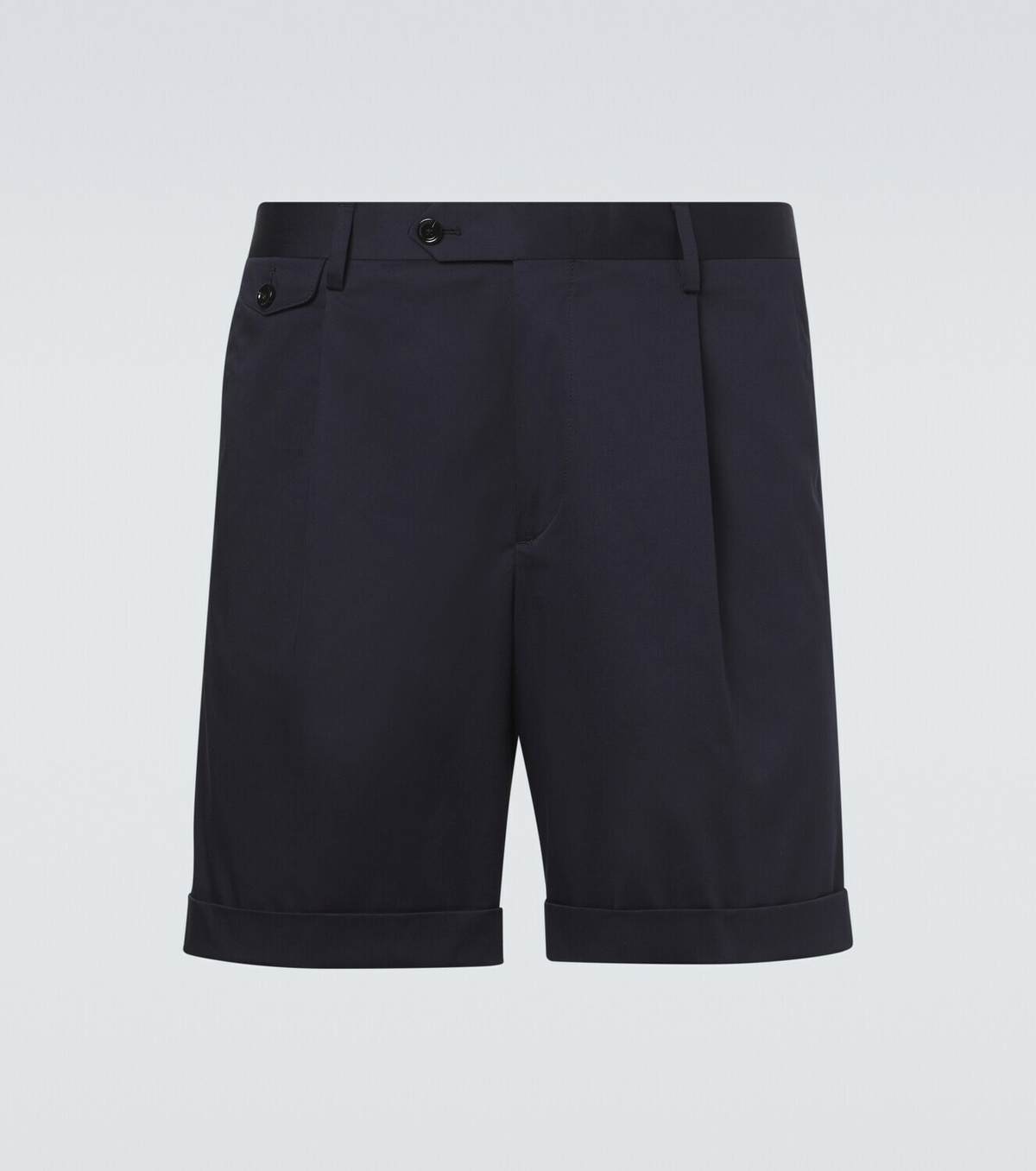 Lardini Pleated cotton-blend Bermuda shorts