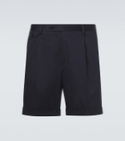 Lardini Pleated cotton-blend Bermuda shorts