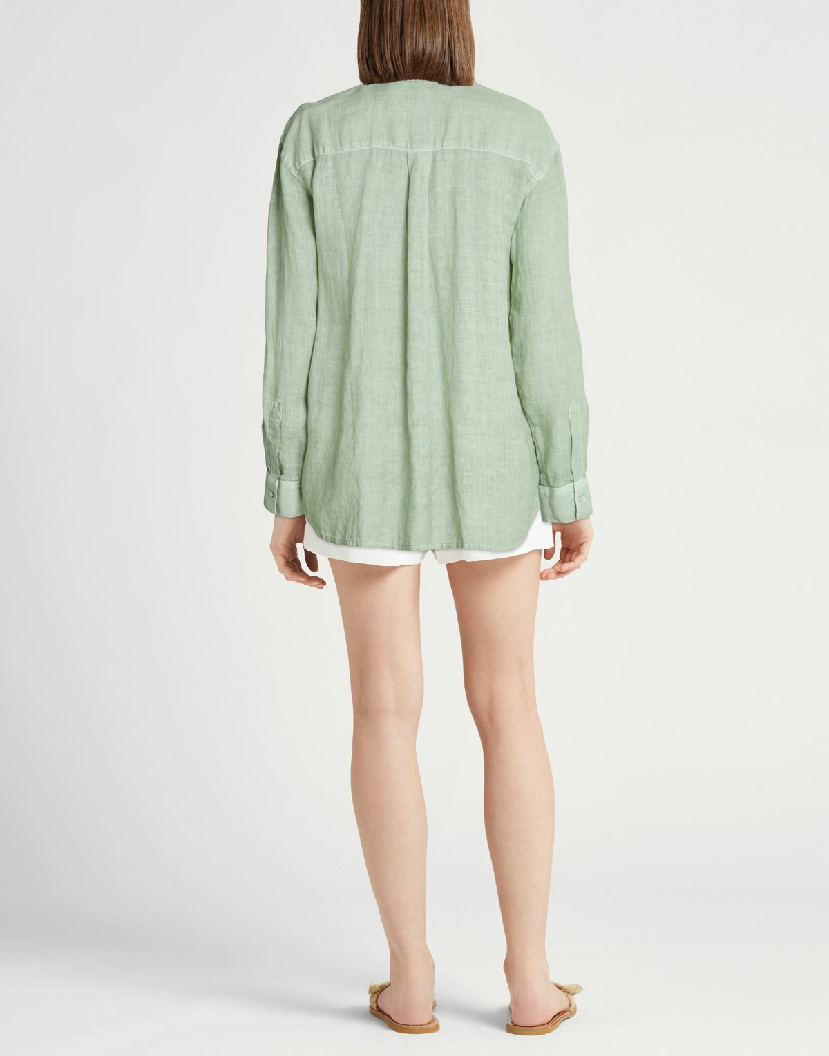 120% Lino Womens Shirt in Sage green