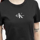 Calvin Klein Women's Monologo Slim T-Shirt in Ck Black