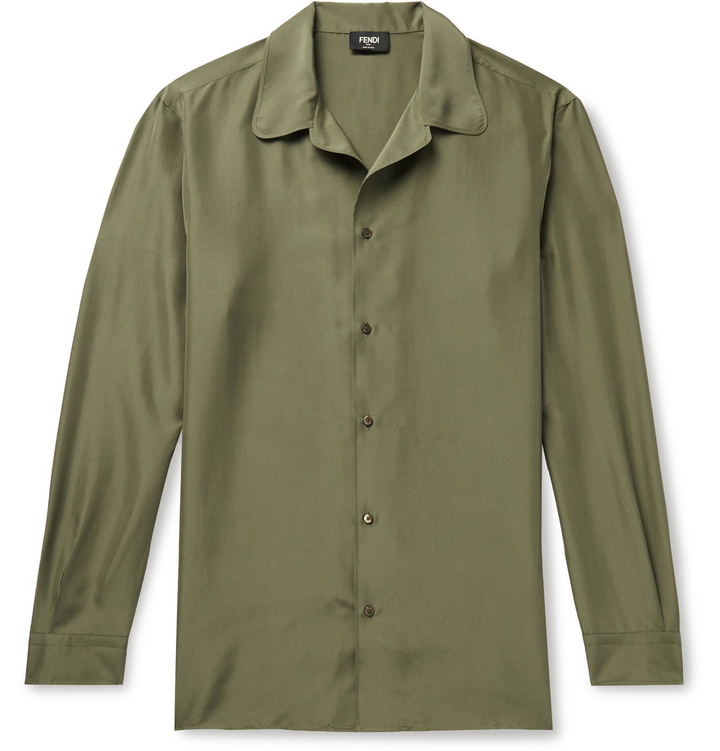 Photo: Fendi - Camp-Collar Silk Shirt - Green