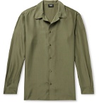 Fendi - Camp-Collar Silk Shirt - Green