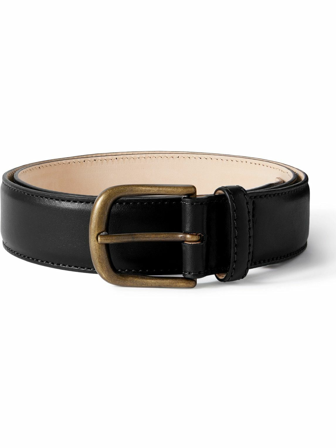 Anderson & Sheppard - 3.5cm Leather Belt - Black