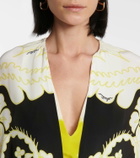 Valentino Valentino caped floral silk midi dress