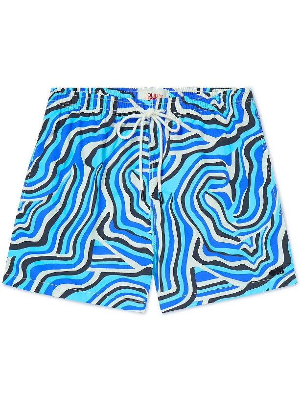 Photo: Solid & Striped - The Classic Straight-Leg Mid-Length Printed Swim Shorts - Blue