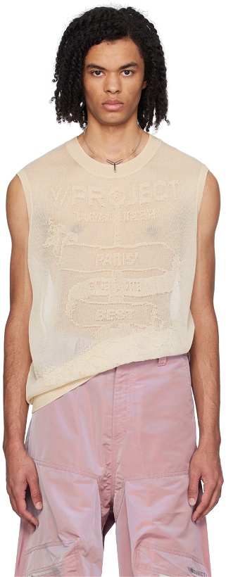 Photo: Y/Project Beige Jacquard Tank Top