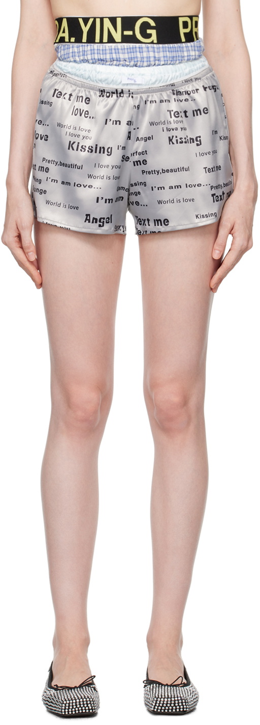 Praying SSENSE Exclusive White 'Give Up' Shorts Praying