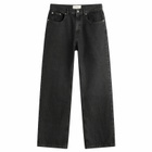 Second/Layer Men's Relaxed Baggy Washed Denim Jeans in Black Stone Wash
