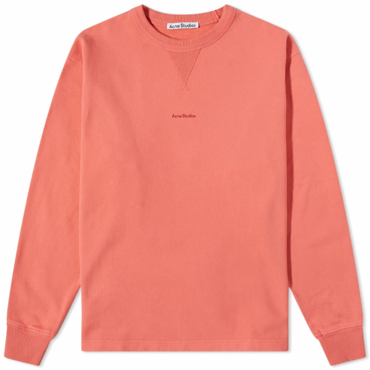 Photo: Acne Studios Men's Fin Stamp Crew Sweat in Salmon Pink