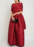 Talbot Runhof Patterned-jacquard Woven Stole - Red - One Size