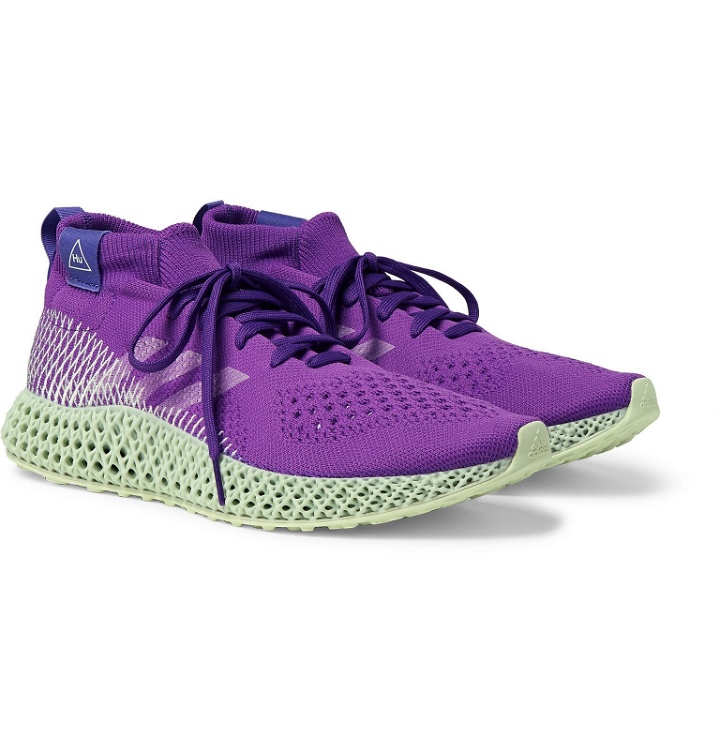 Photo: adidas Consortium - Pharrell Williams 4D Runner Embroidered Primeknit Sneakers - Purple