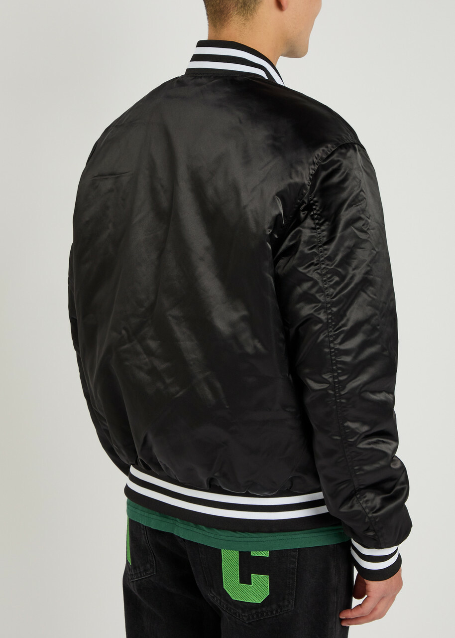 Billionaire Boys Club College Satin Varsity Jacket Black