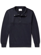 ADSUM - Cotton-Jersey Half-Placket Sweatshirt - Blue