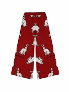 MAISON MANGOSTAN Rabbit Print Viscose Blend Knit Pants