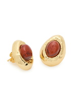 Anni LU Cherry on Top 18kt Gold-plated Stud Earrings - Red - One Size