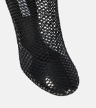 Alaïa La Cage mesh and PVC wedge ankle boots