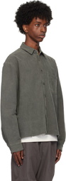 John Elliott Gray Solid Hemi Oversized Shirt
