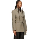 Michael Lo Sordo Taupe Wool Double-Breasted Boy Blazer