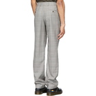 R13 Grey Plaid Crossover Trousers