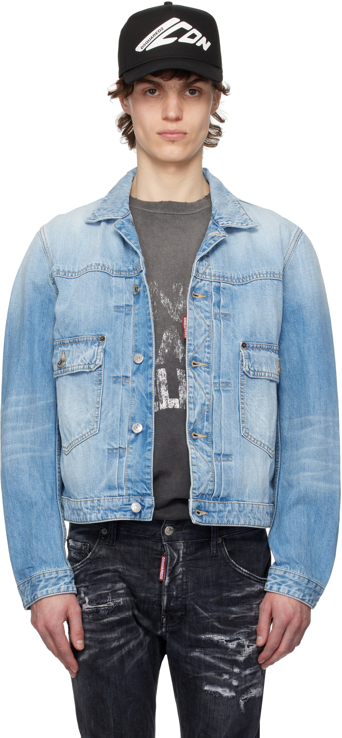 デニムジャケット Dsquared2 Heritage Boxy Jean Jacket In Denim Dsquared2 Men's Heritage Boxy Jean Jacket | Neiman Marcus