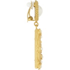 Dolce and Gabbana Gold DG Pearl Earrings