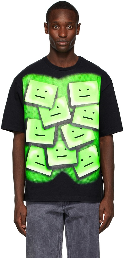 Photo: Acne Studios Black & Green Ellison Tone Face T-Shirt