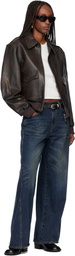 TONYWACK Blue Oversized Wide-Leg Denim Jeans