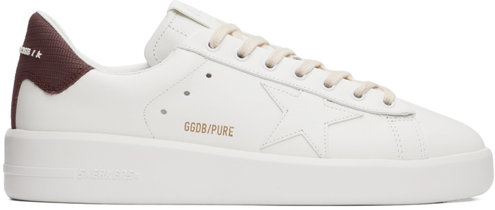 Photo: Golden Goose White & Burgundy Purestar Sneakers