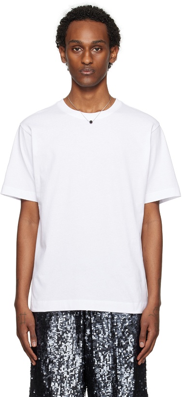 Photo: Dries Van Noten White Regular Fit T-Shirt