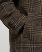 Les Deux Mc Kay Check Wool Coat Brown - Mens - Coats