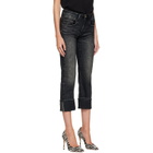 R13 Black Cuffed Boy Straight Jeans