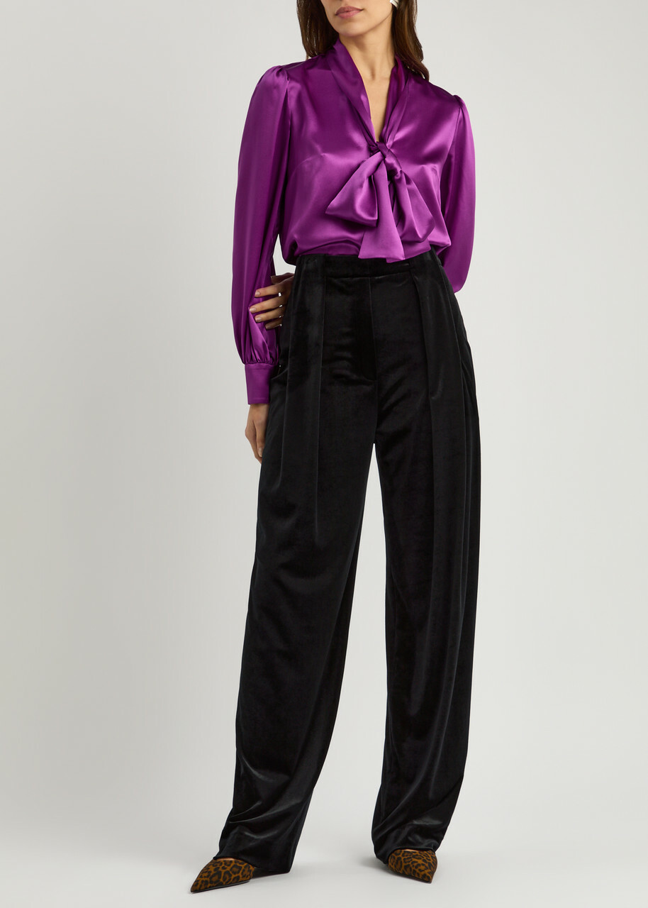 Dolce & Gabbana Silk-satin Blouse Purple Dolce & Gabbana