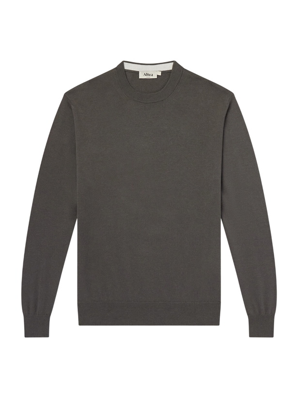 Photo: Altea - Cotton and Cashmere-Blend Sweater - Gray