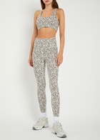 Varley Move Selma Printed Stretch-jersey bra White