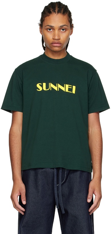 Photo: Sunnei Green Cotton T-Shirt