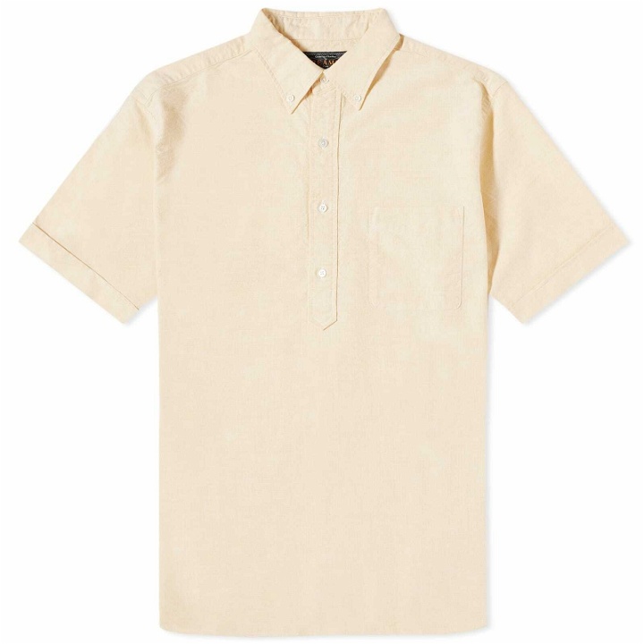 Photo: Beams Plus Men's BD Popover Short Sleeve Oxford Shirt in Yellow