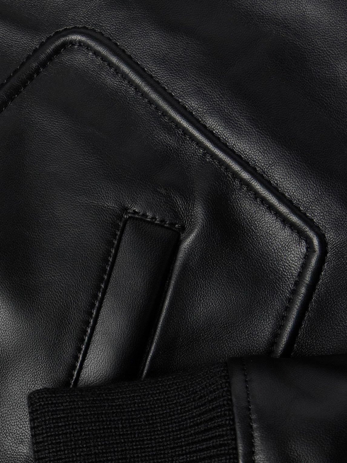 Officine Générale - Cesar Leather Bomber Jacket - Black